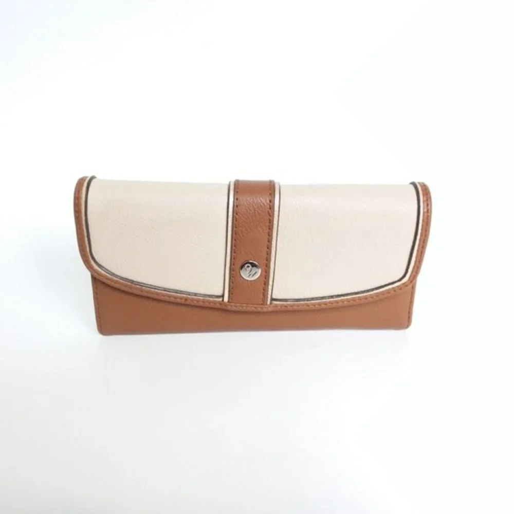 Nine West Tri-Fold Snap Closure Wallet Brown Cream